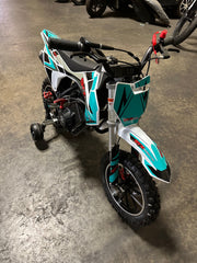 58cc Kids Dirt Bike SYXMOTO Gas Powered Mini Bike, 4 Stroke Off-Road Mini Bikes, Trail Bike with Speeds up to 21.75 MPH, Weight Support Up to 143 LBS - Available for PICK UP