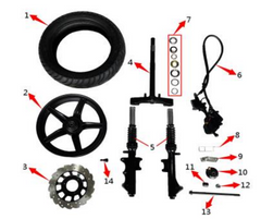 Mojo PST50 Scooter Moped – Front Assembly Replacement Parts